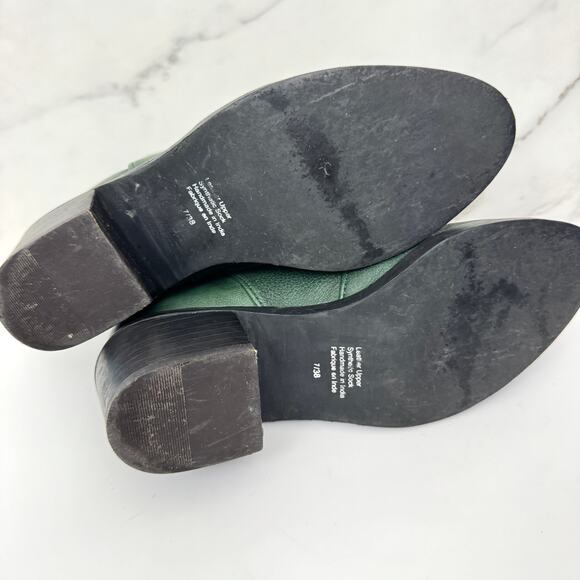 Jeffrey Campbell Womens Konda Ankle Boot Booties Size 7 Leather Western Green - Picture 8 of 10